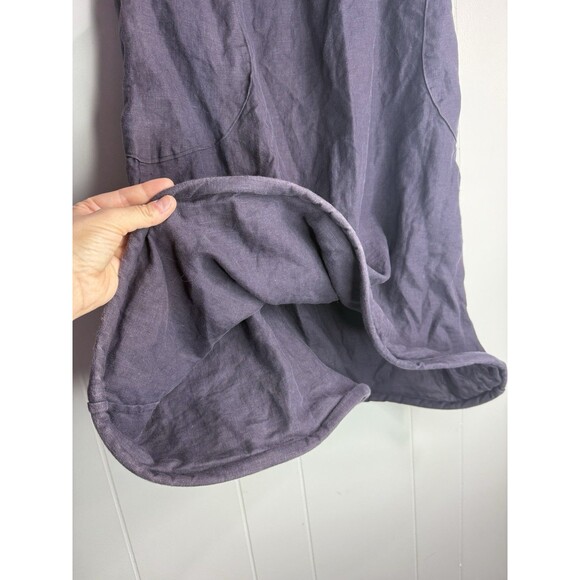 Ivey Abitz Women’s S/M Skirt Dark Gray Linen Midi Length Circle Skirt Pockets - Picture 3 of 9